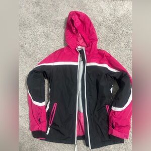 Lands' End Pink and Black Kids Raincoat